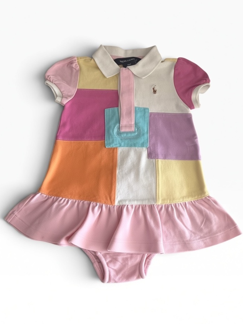 Ralph Lauren Pastel Patchwork Polo Dress